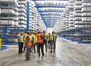 PR1908Councillors, customers and REHAU staff tour the new warehouse and distribution centre in Runcorn