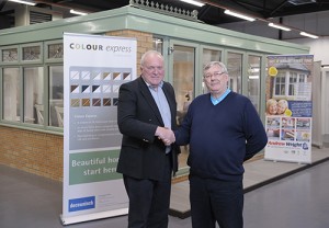 Deceuninck Sales Director Rob McGlennon and Andrew Wright MD Charlie Berry